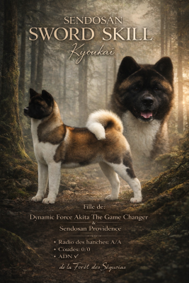 Étalon Akita americain - Sendosan Sword skill