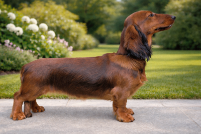 Étalon Teckel poil long - Apericub gout galantine Of Vanook's Garden