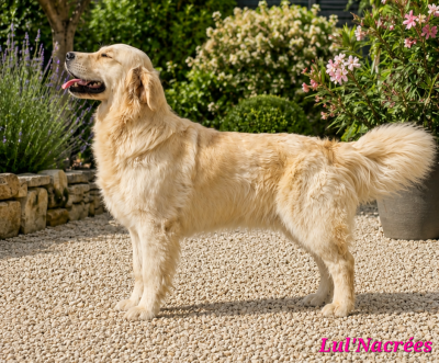 Étalon Golden Retriever - ashtag welcome hawaï des Romarins de Mayerling