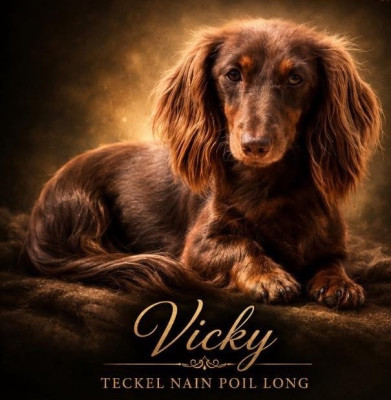 Étalon Teckel poil long - Vicky (Sans Affixe)