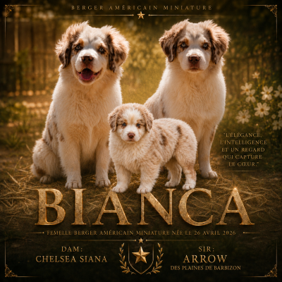 Étalon Berger Américain Miniature  - BIANCA du domaine de nelson