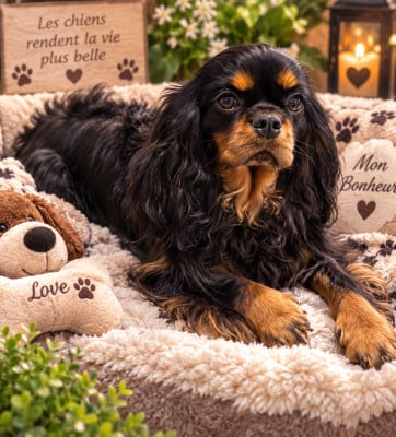 Étalon Cavalier King Charles Spaniel - Rose bonbon du domaine de lavillette