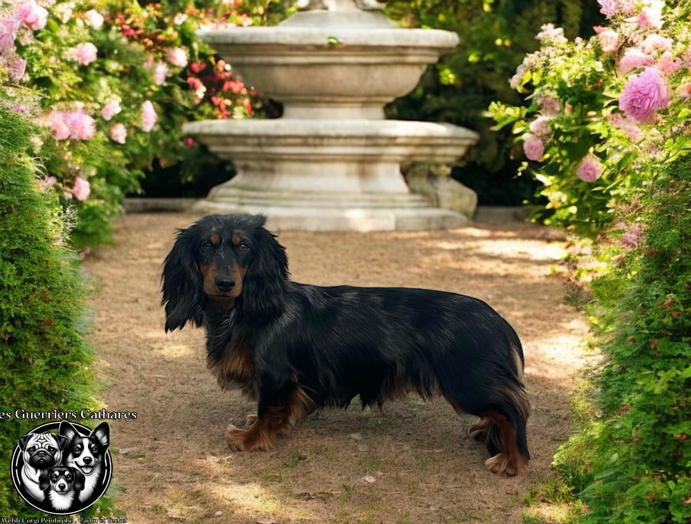 Les Teckel poil long de l'affixe   des guerriers Cathares
