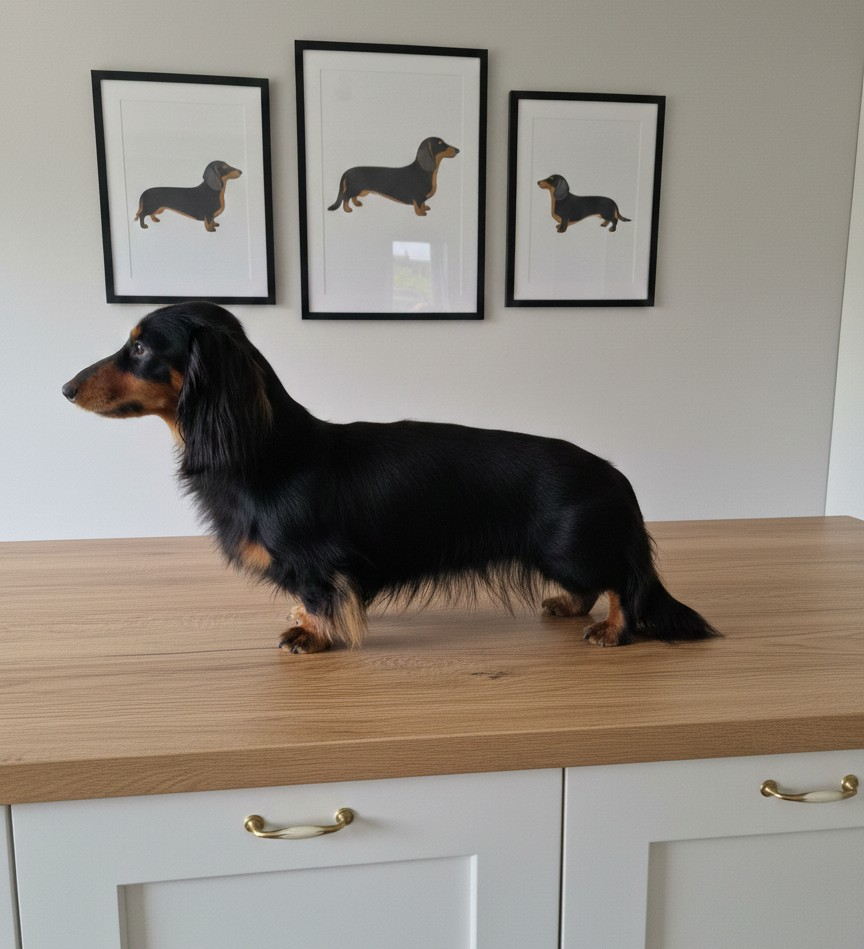 Les Teckel poil long de l'affixe   du domaine de janasse