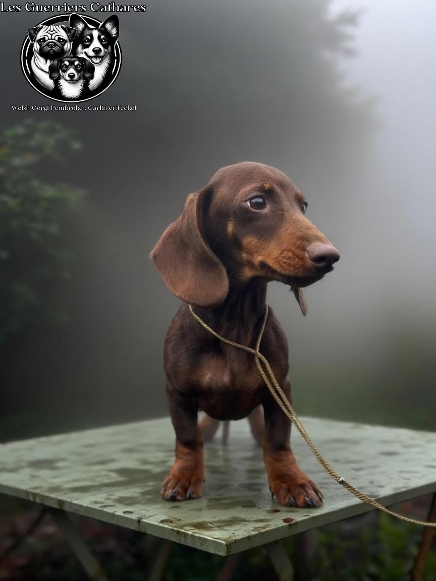 Les Teckel poil ras de l'affixe   des guerriers Cathares