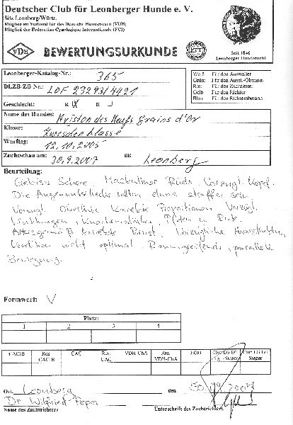 CH. Aviston Des 9 grains d or - 5 ème