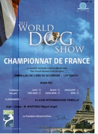 CH. Emma-lou de l'ère du scorpion - classe intermédiaire femelles: Excellente