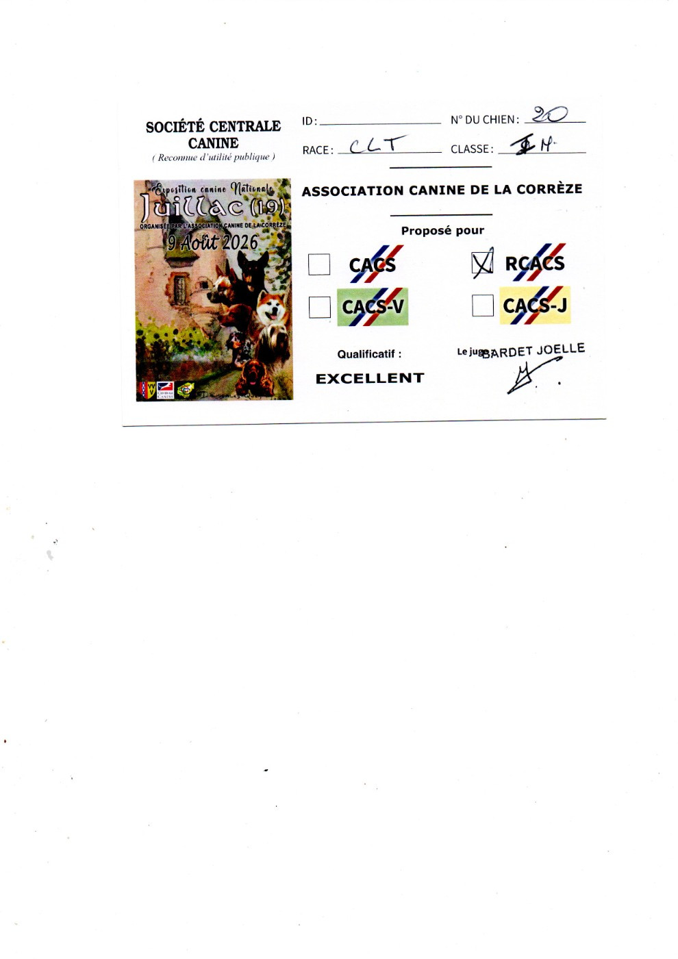Vah' al roggh pal-kyss de la mollyniere de lo'scale - 2° Excellent - R. CACS