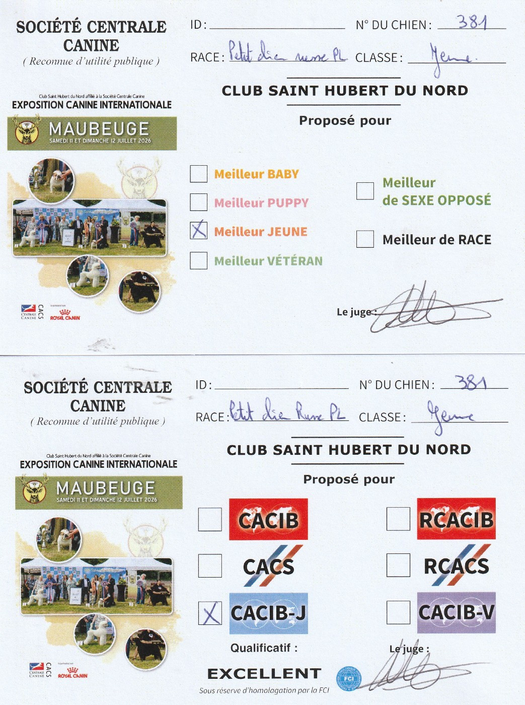 Ysalis BE Bidule (Sans Affixe) - 1er excellent, CACIB-J, Meilleur Jeune