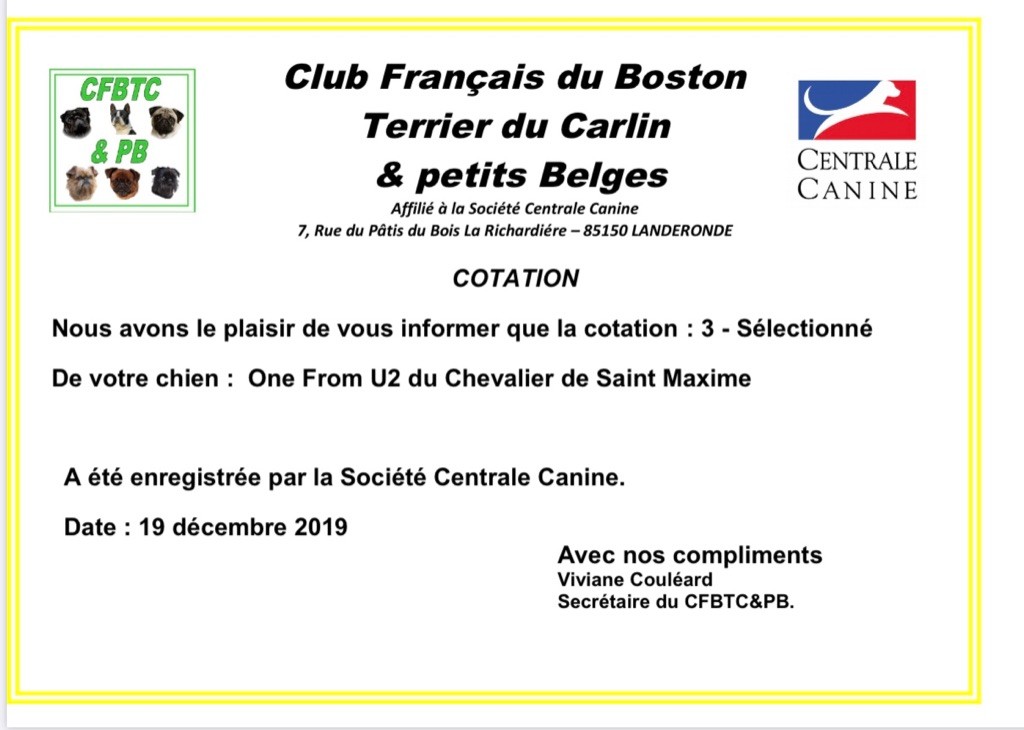 One from u2 « bono » Du chevalier de saint maxime