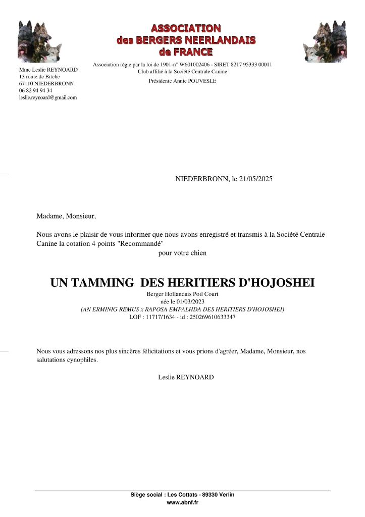 Un tamming Des Héritiers D'hojoshei