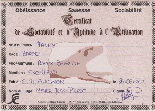 CH. Fanny forigoler de la serve de la chapelle d'Alexandre - CSAU