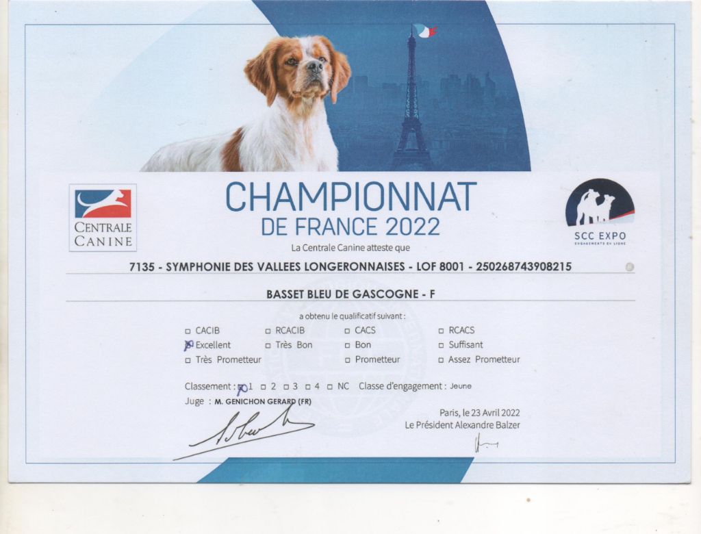 Symphonie des vallées longeronnaises - 1er excellent BOS J