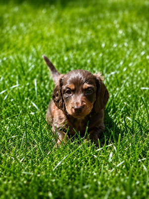 Les chiots de Teckel poil long