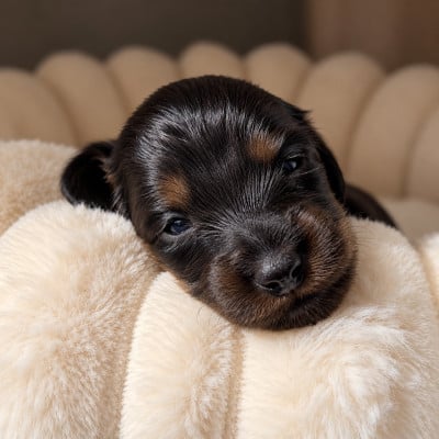 Les chiots de Teckel poil long