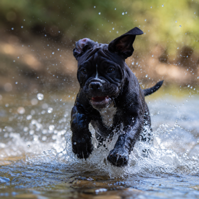 Les chiots de Bulldog continental