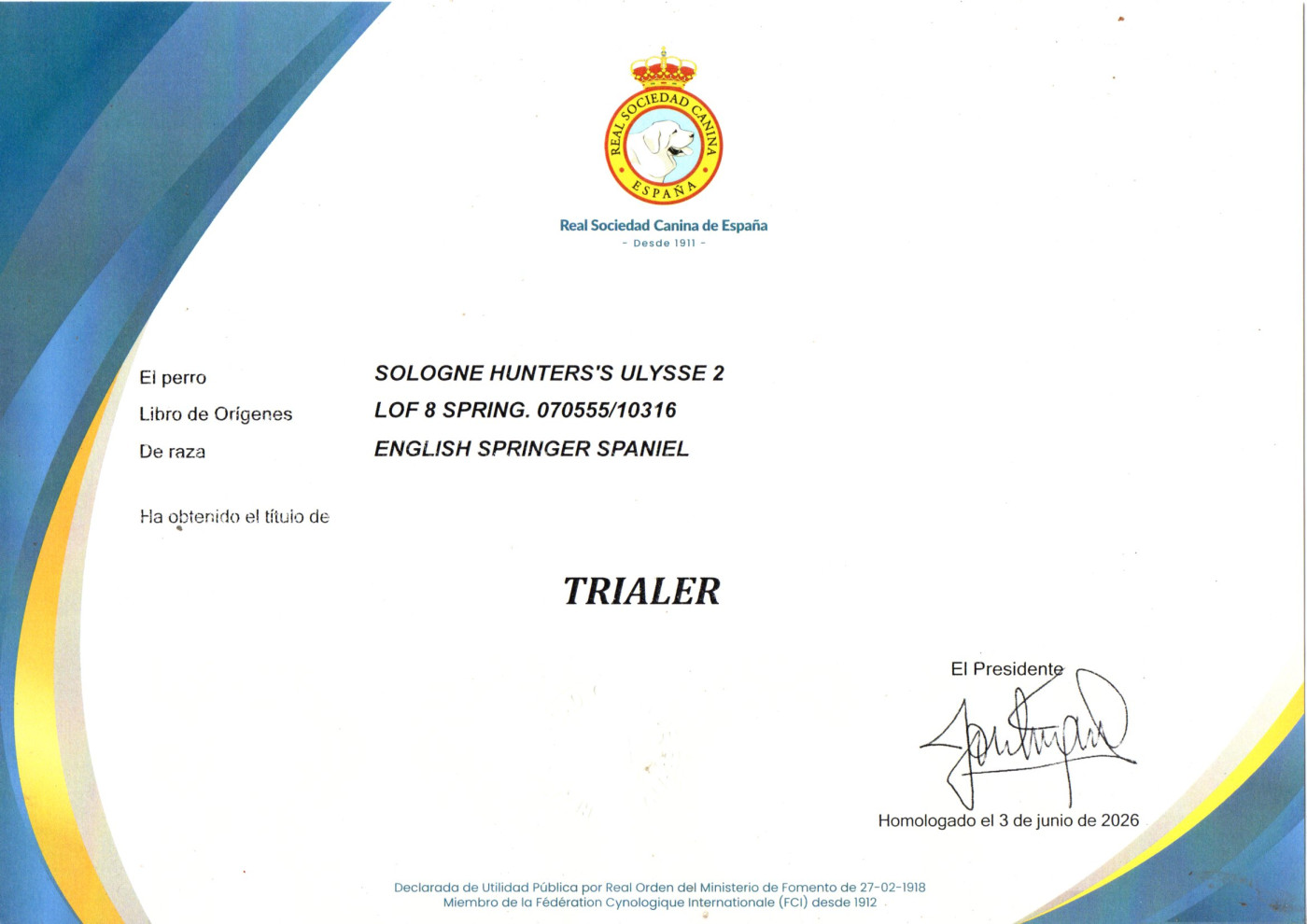 TR. Sologne Hunters's Ulysse 2 - ract