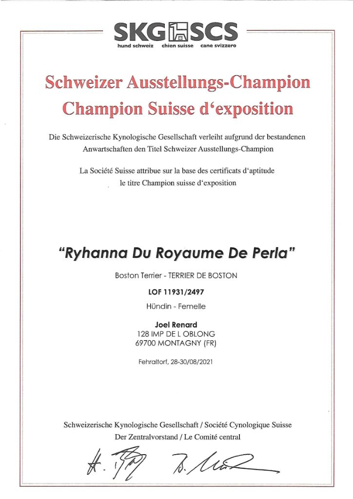 CH. Ryhanna Du Royaume De Perla - CACS CACIB BOB