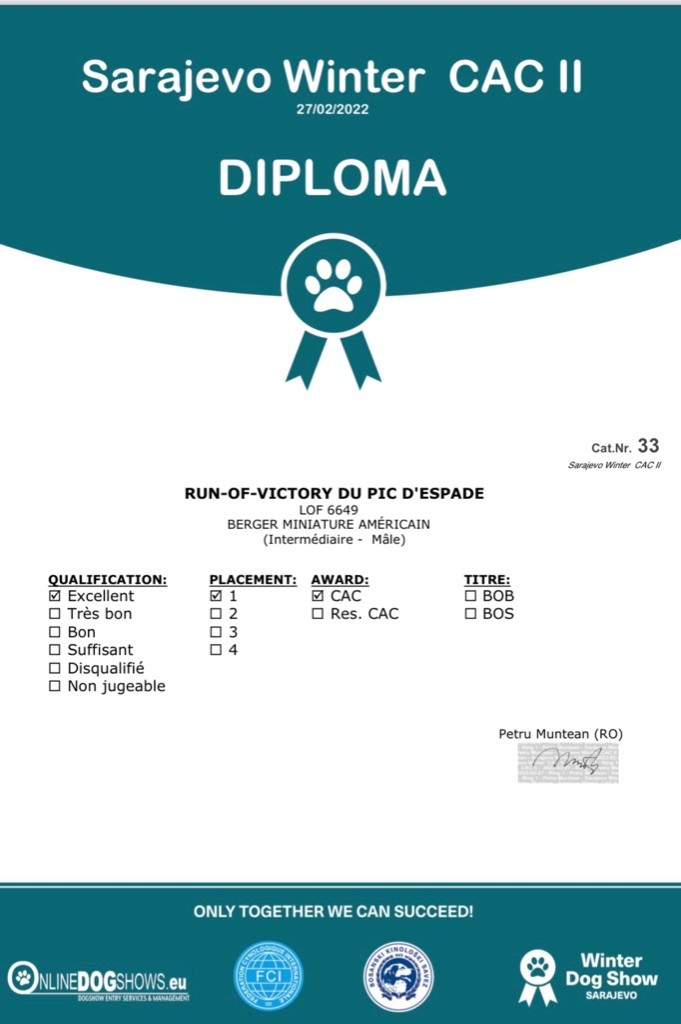 CH. Run of victory du pic d'Espade - 1er Exc CAC classe intermédiaire