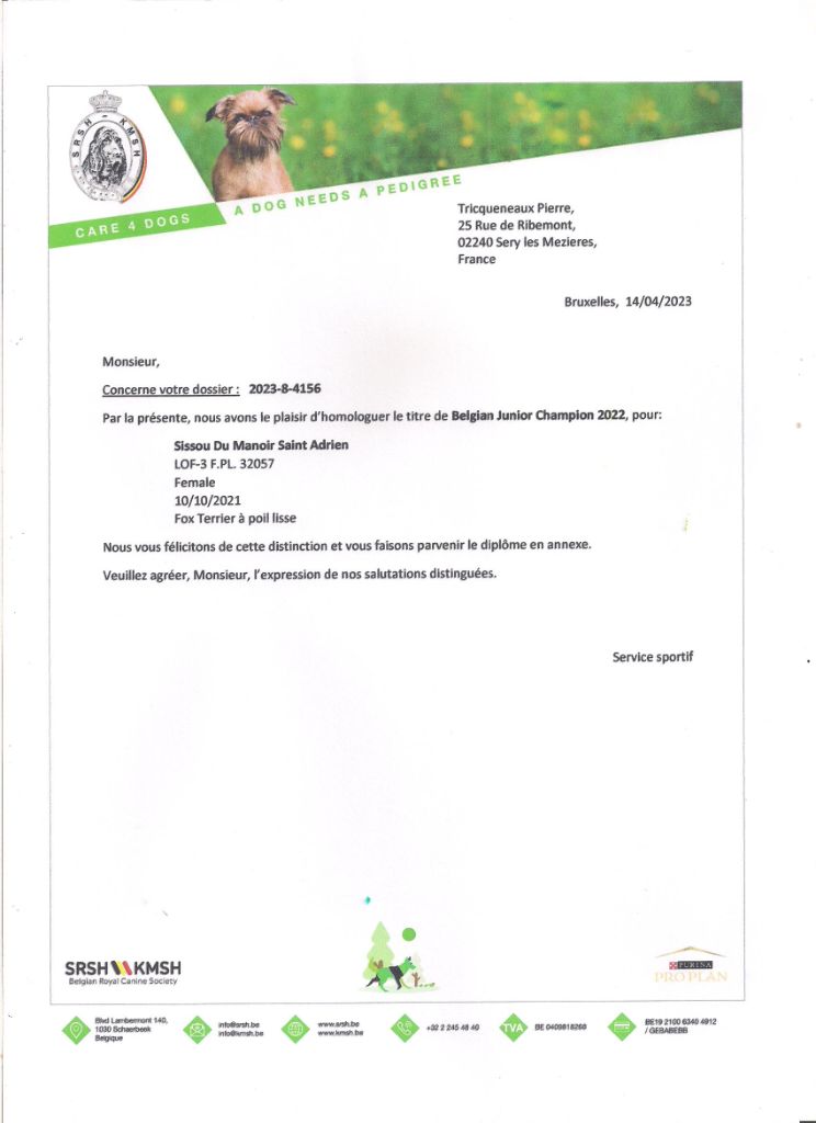 Publication : du Manoir Saint Adrien