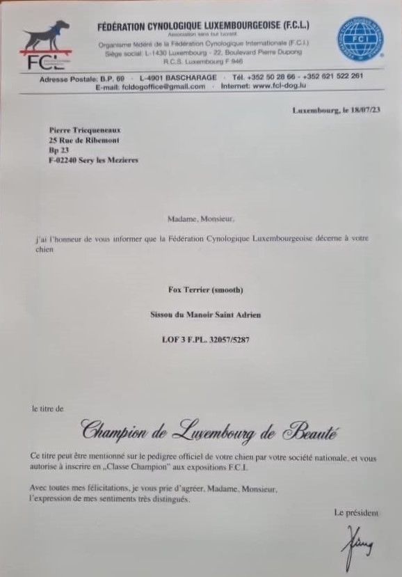 Publication : du Manoir Saint Adrien