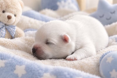 Les chiots de Spitz japonais