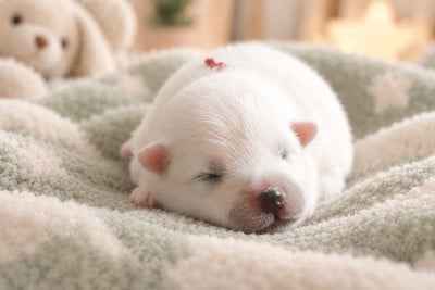 Les chiots de Spitz japonais