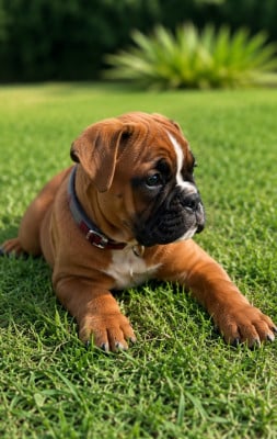 Les chiots de Bulldog continental