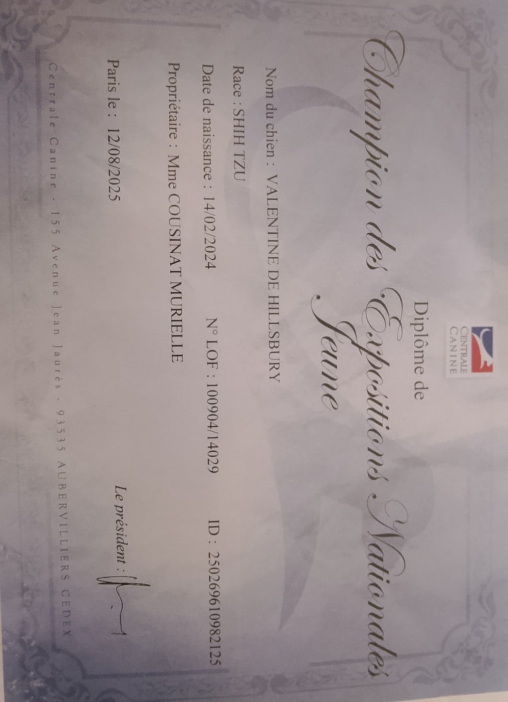 CH. VALENTINE  De hillsbury