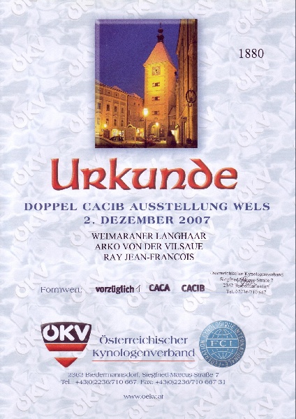 TR. CH. Arko Von der Vilsaue - Excellent 1, CAC-Autriche, CACIB, Meilleur Mâle