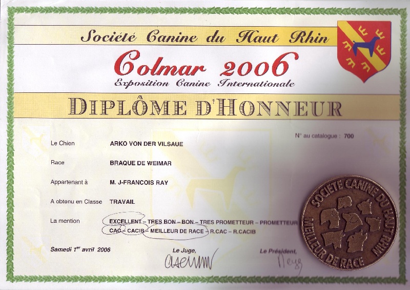 TR. CH. Arko Von der Vilsaue - Excellent 1, CACS, CACIB, Meilleur de sa Race