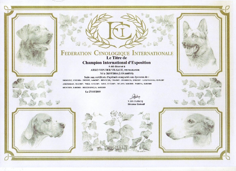 TR. CH. Arko Von der Vilsaue - C.I.E Champion International d'Exposition
