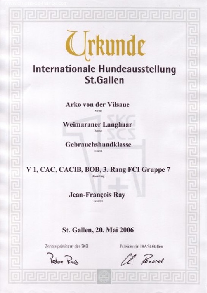TR. CH. Arko Von der Vilsaue - Excellent 1, CAC, CACIB, Meilleur de sa Race, 3ème Meilleur de son Groupe