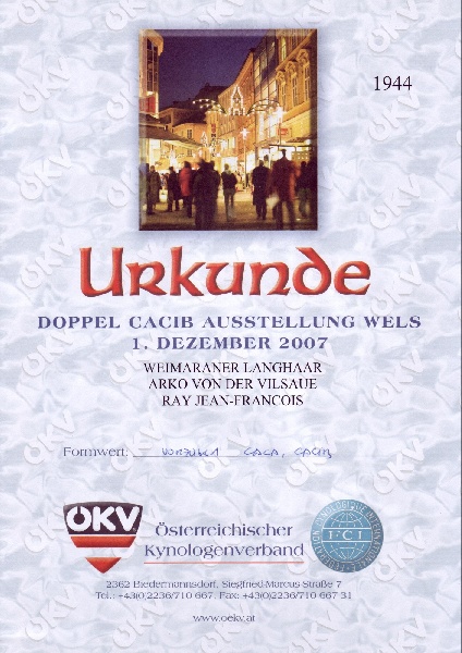 TR. CH. Arko Von der Vilsaue - Excellent 1, CAC-Autriche, CACIB, Meilleur Mâle