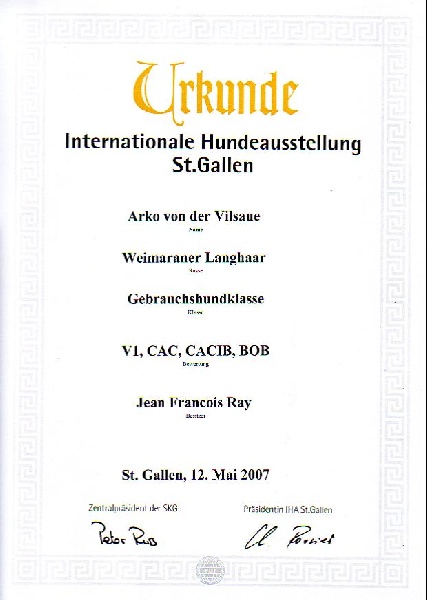 TR. CH. Arko Von der Vilsaue - Exc 1, CAC, CACIB, Meilleur de sa Race.