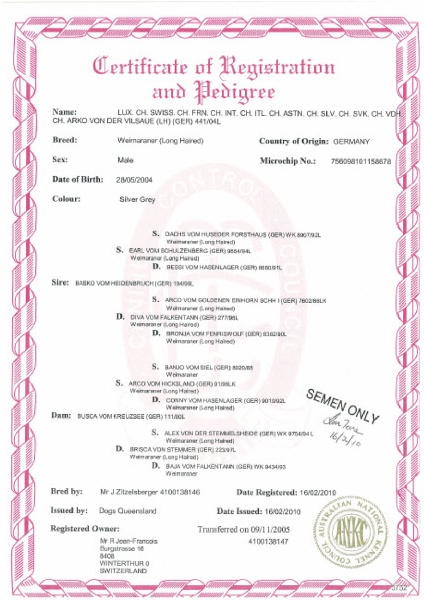 TR. CH. Arko Von der Vilsaue - Enregistré #4100138147
