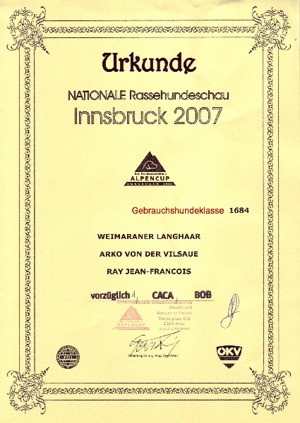 TR. CH. Arko Von der Vilsaue - Exc 1, CAC-Autriche, Meilleur de Race, Meilleur BW Poil Long