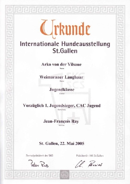 TR. CH. Arko Von der Vilsaue - Excellent 1, Meilleur Jeune, C.A.C.-Jeune