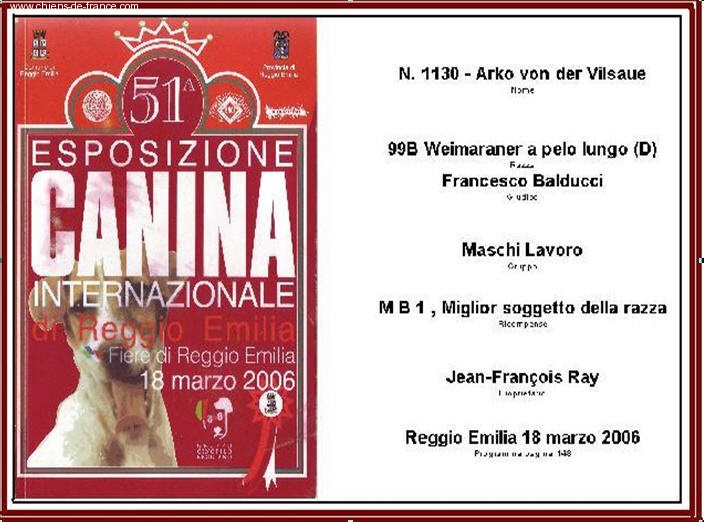 TR. CH. Arko Von der Vilsaue - Très Bon 1, Meilleur de sa Race,