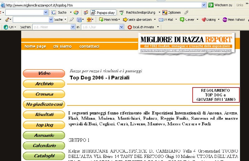 TR. CH. Arko Von der Vilsaue - TOPDOG 2ème Meilleur de sa Race (01.07.2007)