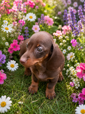 Les chiots de Teckel poil ras