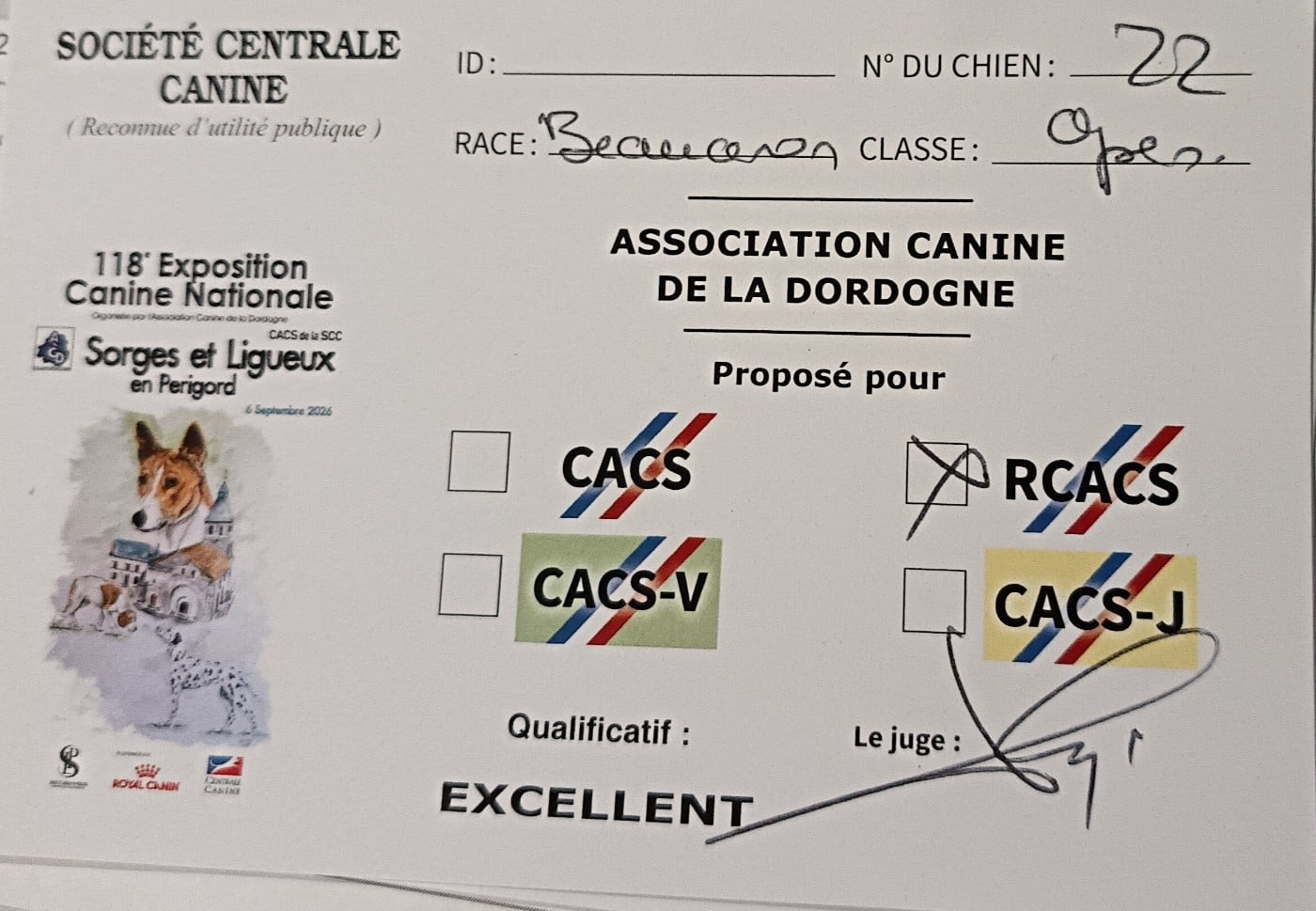 Toffy jag pearl (Sans Affixe) - RCACS 1ere excellente Classe ouverte