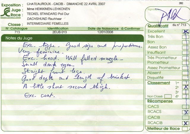 CH. Biscotte Du sasia - 2ème exc. -- R.C.A.C.S. -- R.C.A.C.I.B.