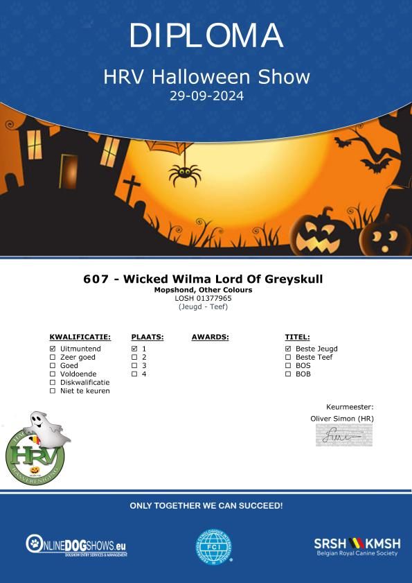 Wicked wilma Lord of Greyskull - JCB 1EX + BEST JUNIOR