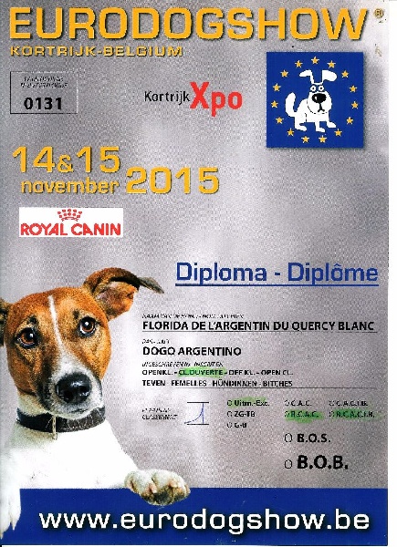 Florida de l'argentin du Quercy Blanc - RES.CACIB - RES.CACIB