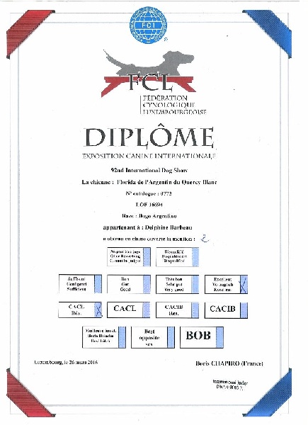 Florida de l'argentin du Quercy Blanc - Réserve CACL