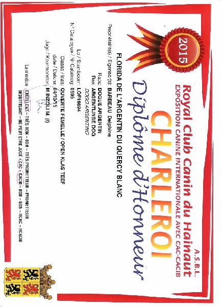 Florida de l'argentin du Quercy Blanc - CACIB-CACS