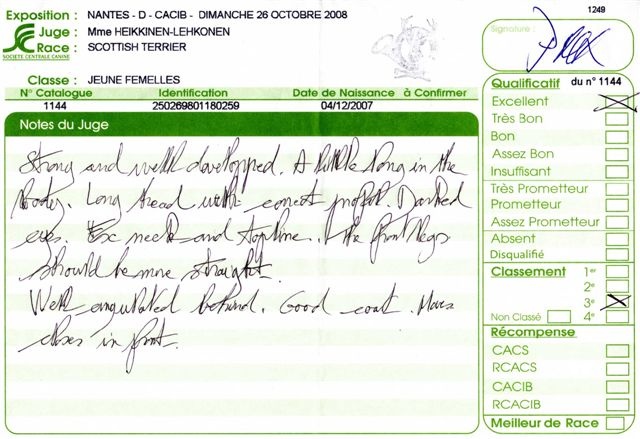 Caïla du Loch D'Ergué - 3eme Exc CJF